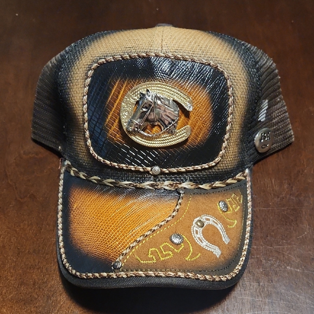 Brown and Black Western Style Cap